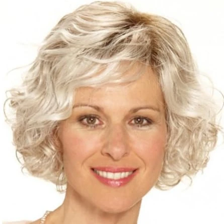 YIMANEILI wholesale platinum blonde ombre wigs short wavy curly bob wig natural synthetic short hair wig
