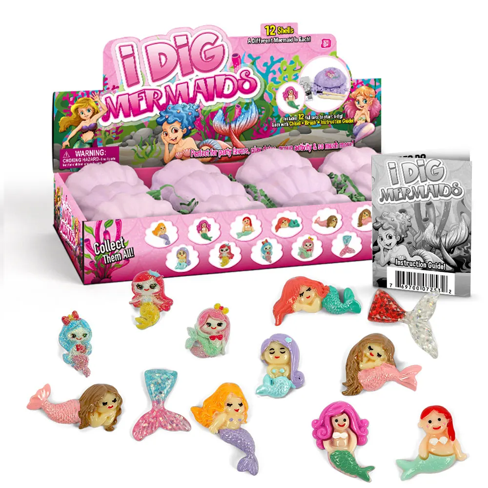 Гипсовая глина Детская развивающая игрушка кукла русалка набор игрушек 12 блоков русалки для сборки