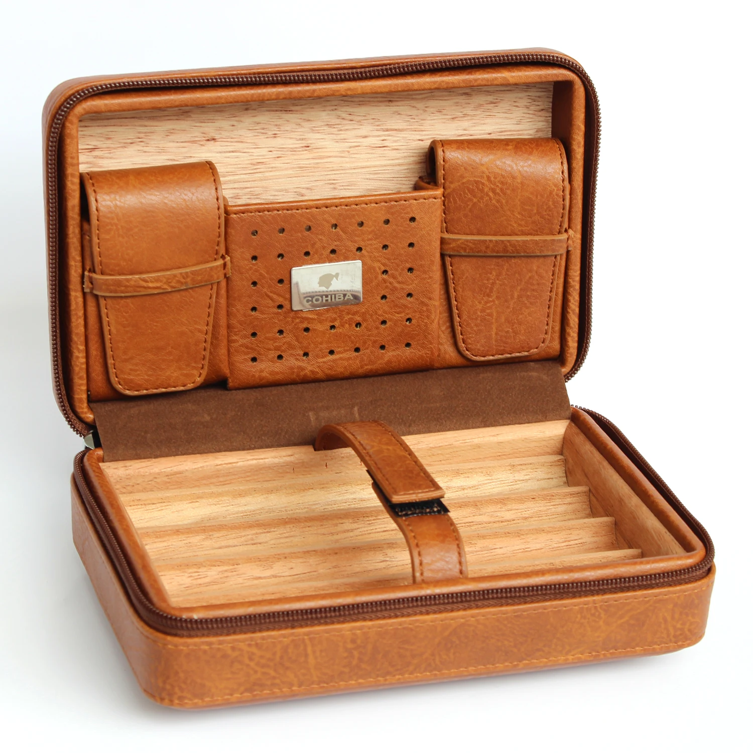 Portable Cigar Packaging Case leather cigar humidor portable travel case for cigars