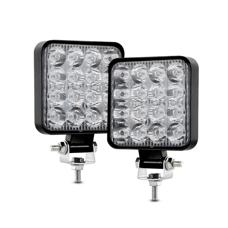 Super Bright 48w Led Work Light Square16 Led car spotlight SUV ATV Tractor Boat Trucks Excavator 9V-36V Atuo Headlights