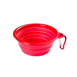 Дешевые дорожные мягкие переносные складные силиконовые миски для собак с карабинами