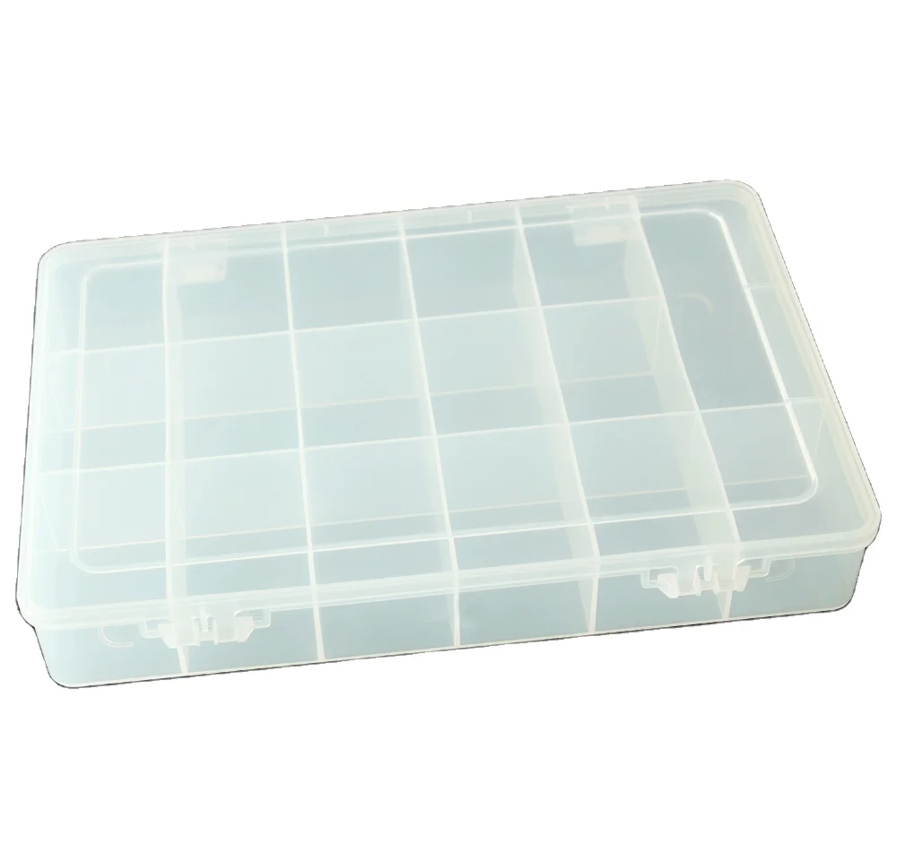 China factory Clear Plastic Storage Box Jewellery Earring Beads Case Container with dividers