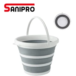 Sanipro New Design Car Portable Collapsible Fishing Water Pail Car Wash Bucket Camping Plastic Bucket Homewares Folding Bucket
