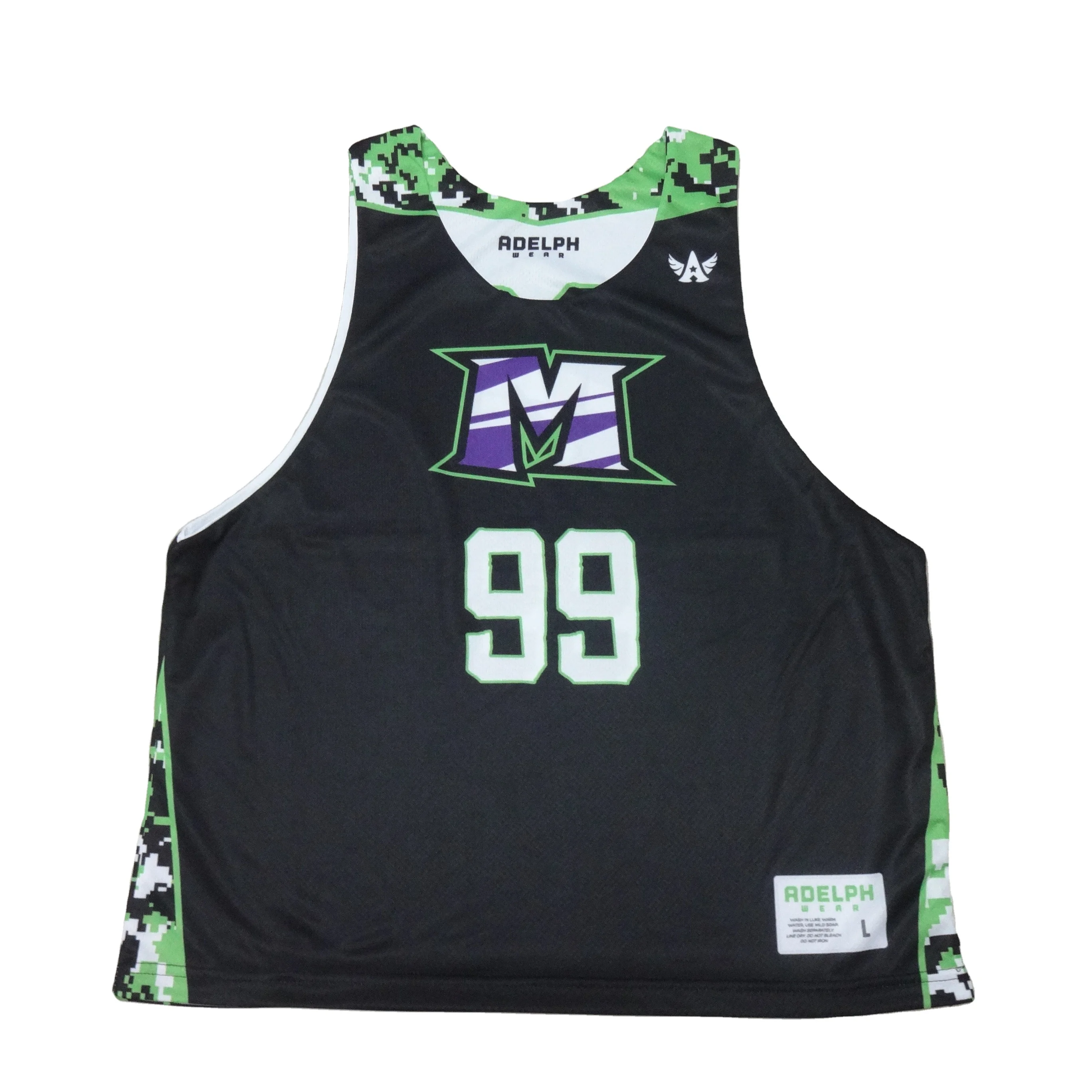 Custom sublimation reversible lacrosse shorts jersey uniforms for men