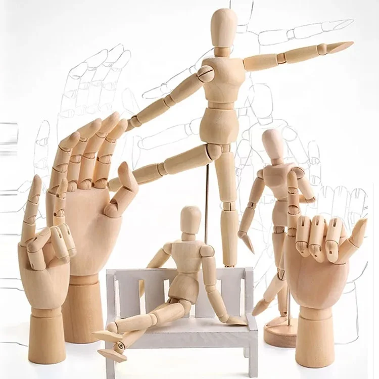 2024 ювелирный дисплей картина Темный ручной работы деревянный шарнирный Манекен