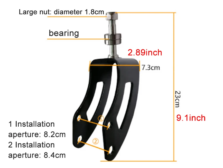Hot Selling Wheelchair Forks Electric Wheelchair Accessories Front Wheel Fork 8/10 Inch Parts Wheelchair Accessories