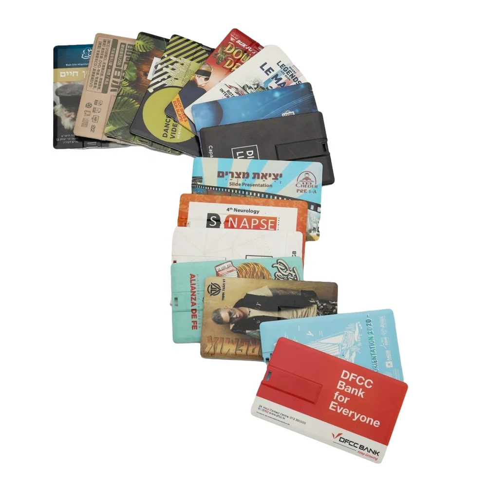 Customised greeting 2.0 promotion gift mini slim model 1gb white flit memory flash credit card usb type pen drives 32gb