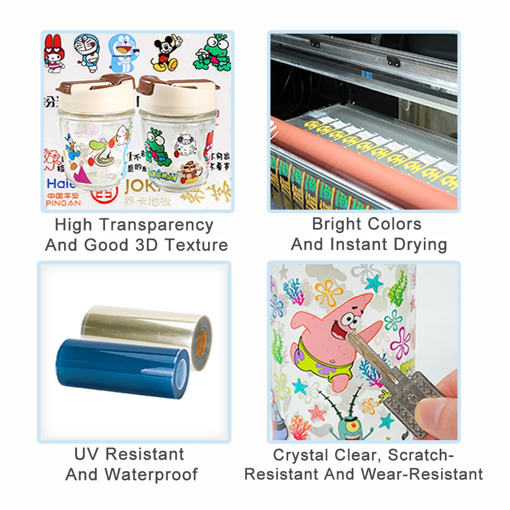 Winnerjet High Quality AB Film Sticker DTF UV Ink 1000ml UV DTF Ink for Epson TX800 XP600 I3200 I1600 4720 DTF Printer UV Ink