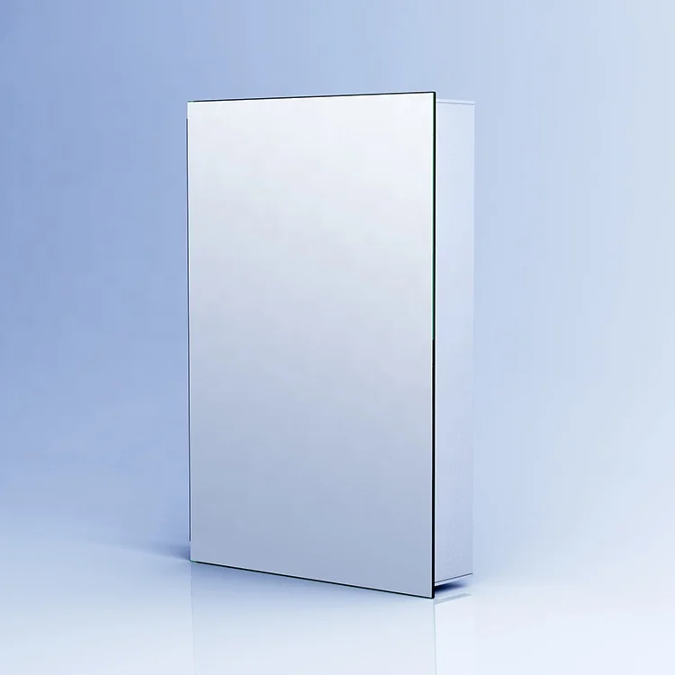 Wall Mounted Flat Rectangle Shape Bathroom Mirror Cabinet