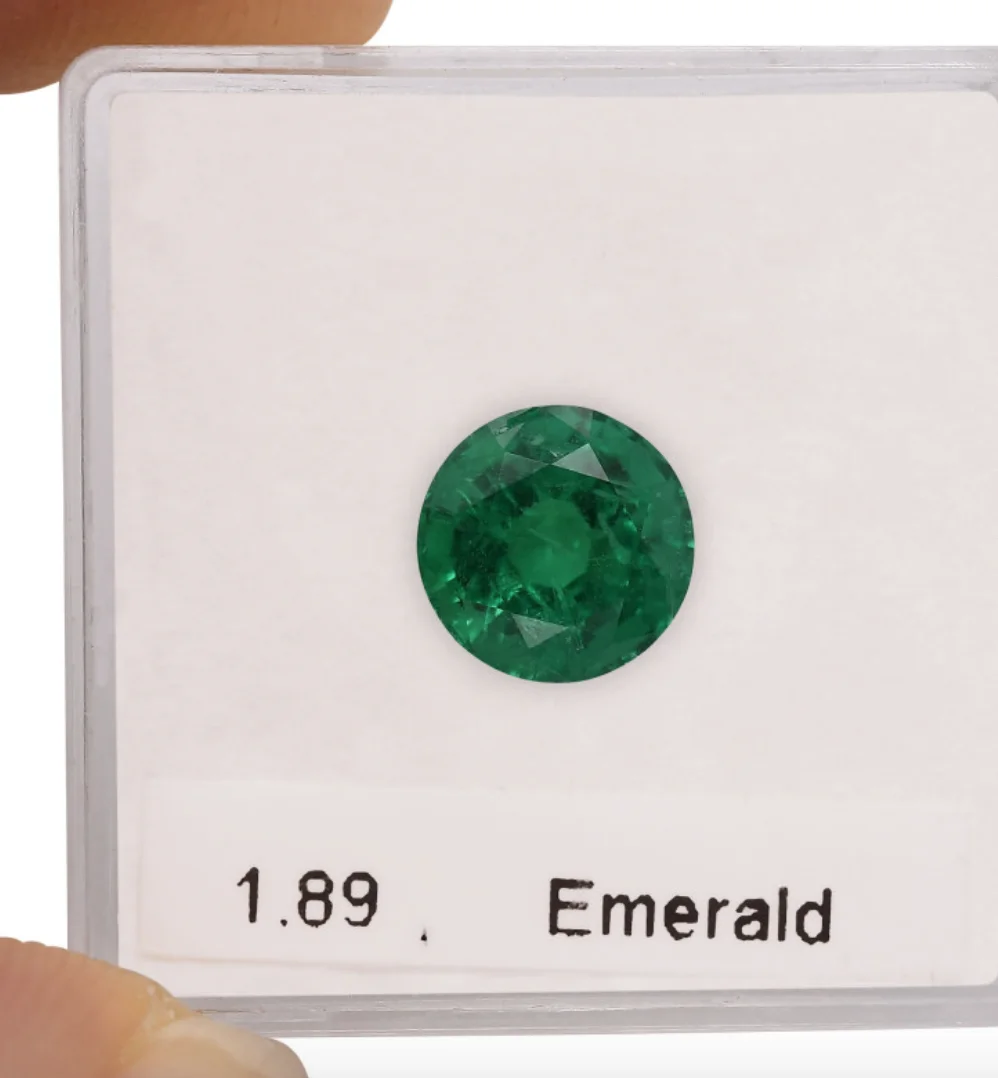 1.89Carat Green ZAMBIAN Emerald Round Shape and Emerald Cut Shape Oil Certificate Gemstone Loose Gemstone Precious Gemstone Semi