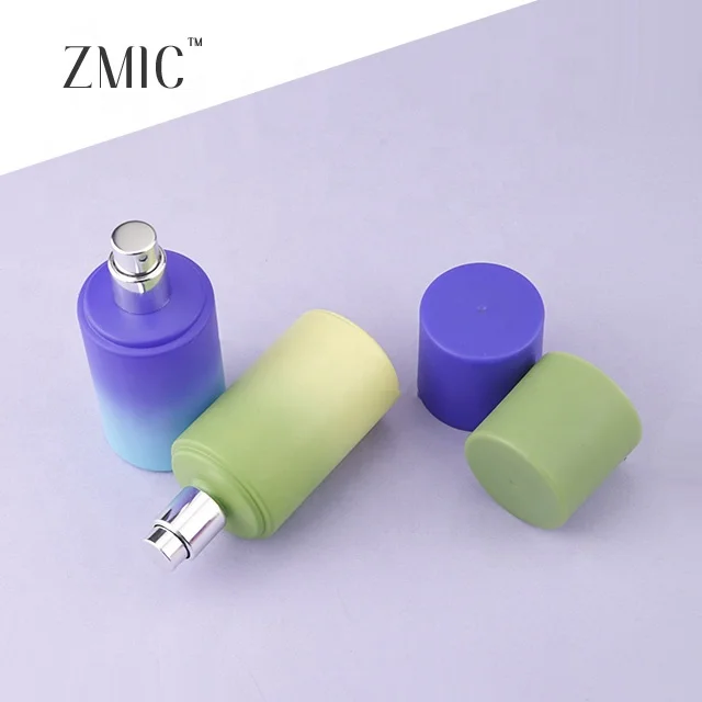 Wholesale luxury perfume bottle 50ml gradient blue green pink 50 ml perfume bottle glass oil perfume wholesale