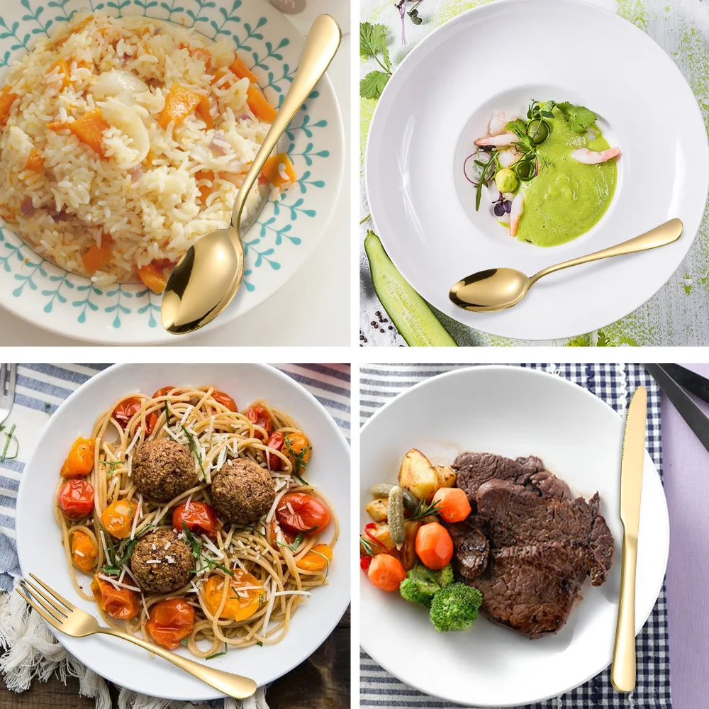 20-piece Stainless Steel Tableware Flatware Set Eating Utensil Set for 4 Include Spoons Forks Knives Dishwasher Safe