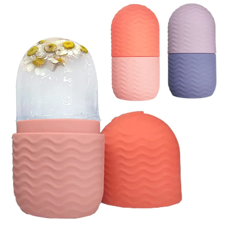 Foam Cube Silicone Capsule Massager Silicon Ice Roller For Face Facial Hand Massage Ball