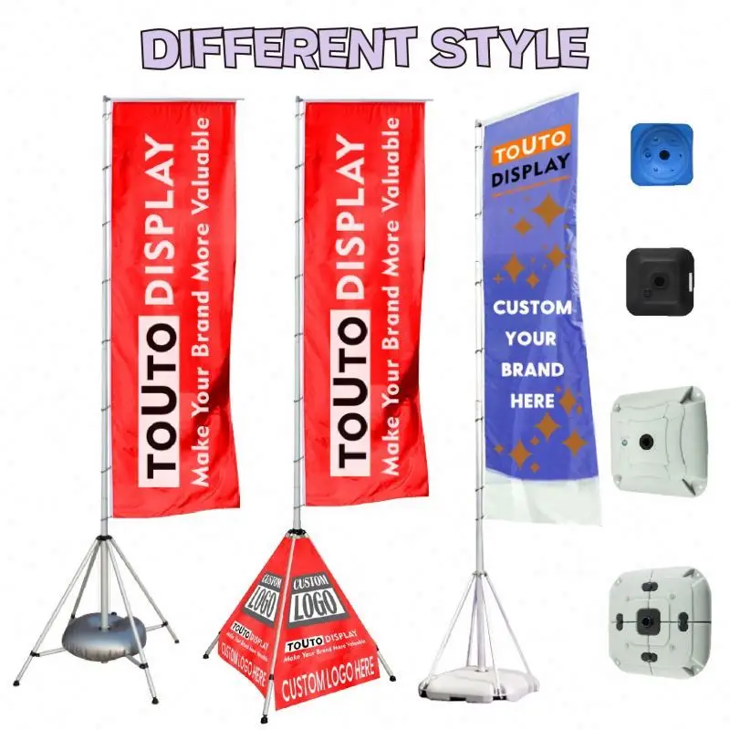 Outdoor Indoor 180X60Cm  Custom Design Logo Nobori Flag Stand