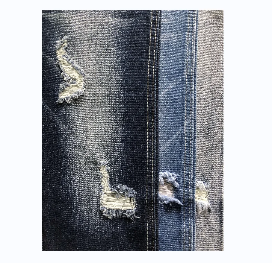 Factory wholesale non-stretch cotton polyester jeans fabric blue jeans denim fabric