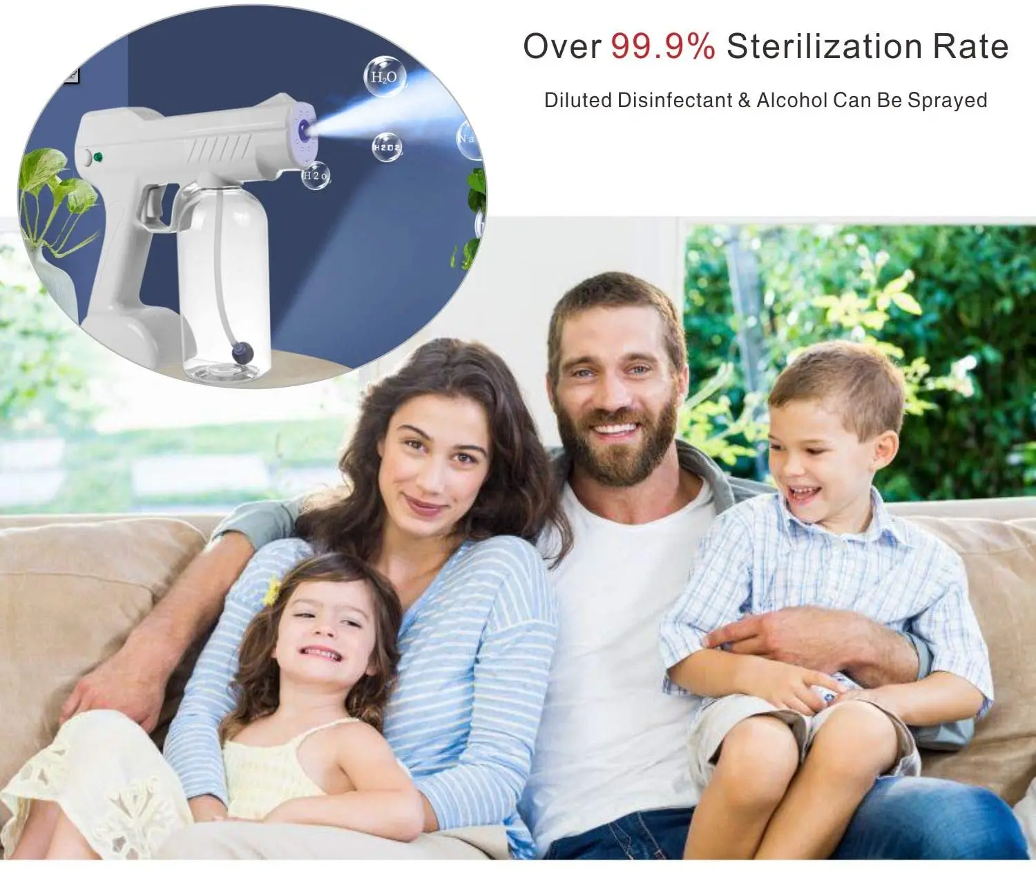 
Electric Sprayer Portable ULV Handheld Blue Light Nano Sterilization Atomizer Wireless Rechargeable Steam Spray 