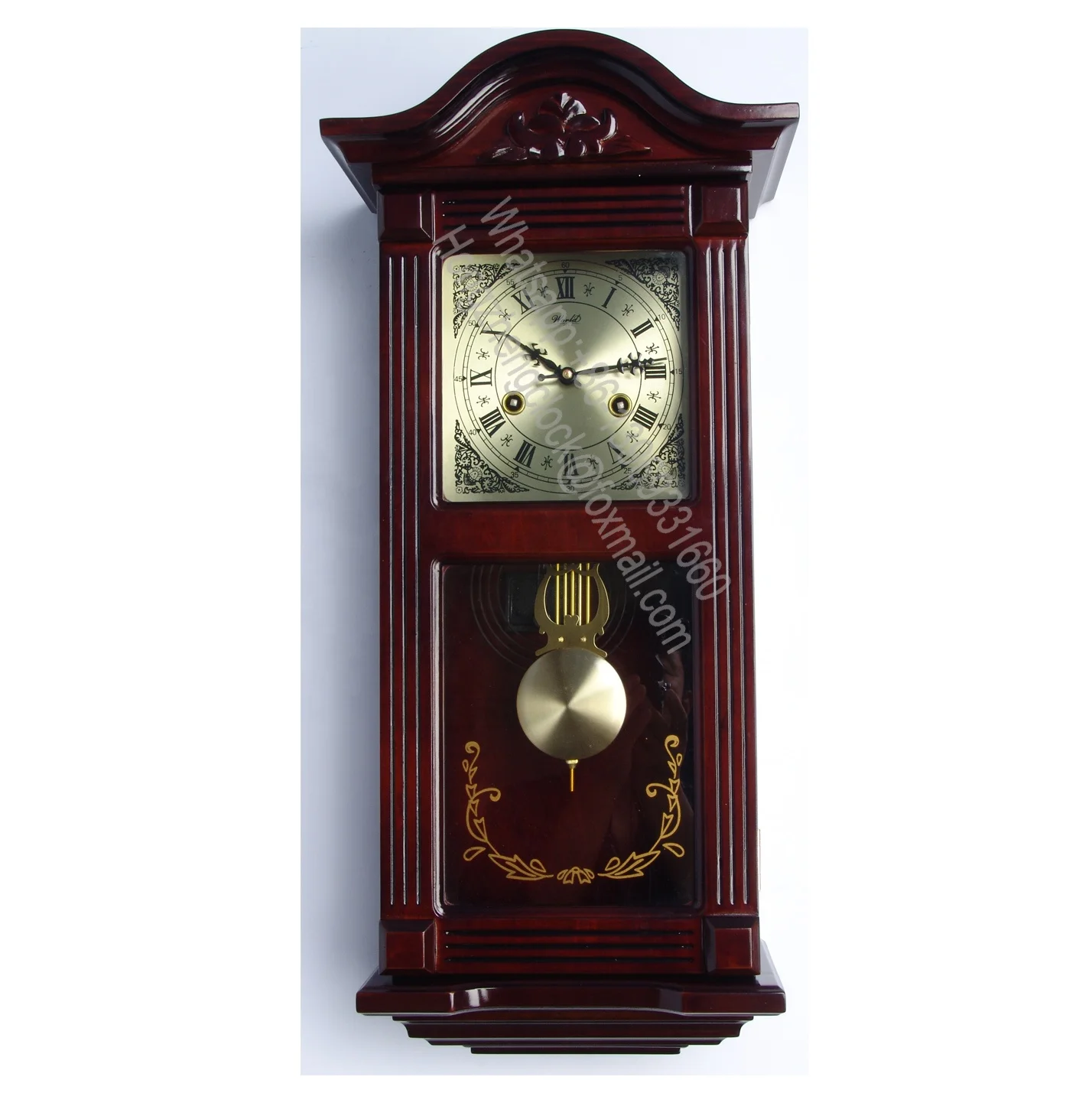Miller Mia Wall Clock 625-603 Worn Black Home Decor with Quartz Single-Chime Movement
