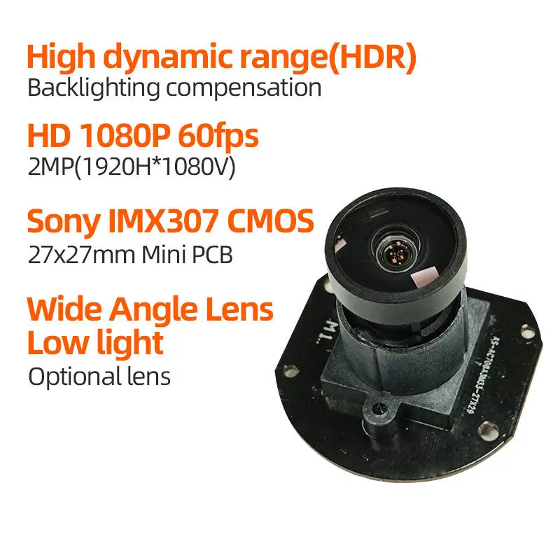 2MP HD 1080p Wide Dynamic Face Recognition Wide Angle mipi Industrial Flat Panel Camera Module IMX307