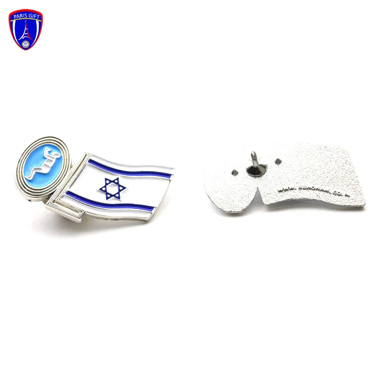 Israel souvenirs soft enamel flag pin badge for 70th anniversary