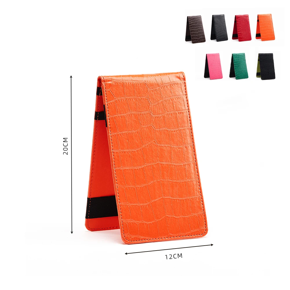 Premium Golf Scorecard Holder PU Leather Yardage Book Cover Golf Scorecard Book, Crocodile Grain Golf Accessories