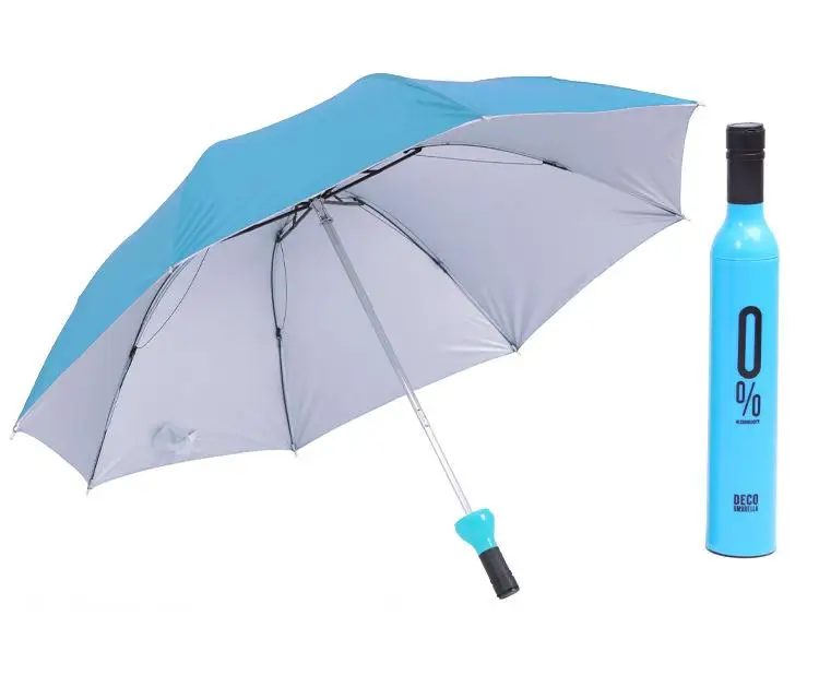 Promotional Wholesale Novel Design Custom Cheap Wine Bottle Shape Bottle Umbrella with logo For Gift
