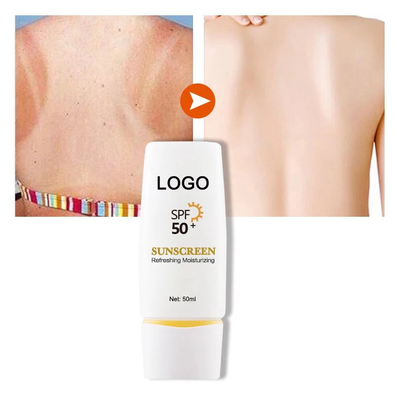 OEM Facial Anti Sunburn Sunblocking Foundation Sunscreen Lotion Private Label SPF 50+++ Face Body Whitening Sunscreen Cream