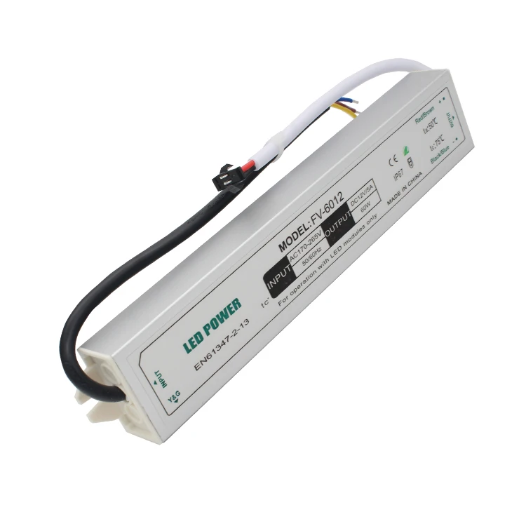 По индивидуальному заказу водонепроницаемый CE ЮКСА 12V 60W AC100-240VAC ультра тонкий светодиодный источник питания с оптовая продажа высокое качество