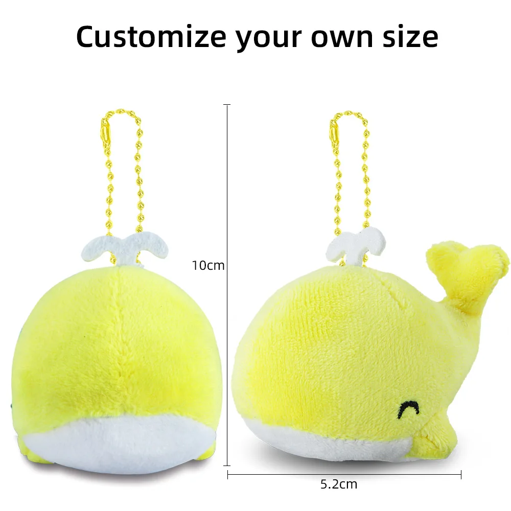 Wholesale Cheap Keychains Kawaii Custom Mini Pendant Sea Animals Plush Soft Toy Whale