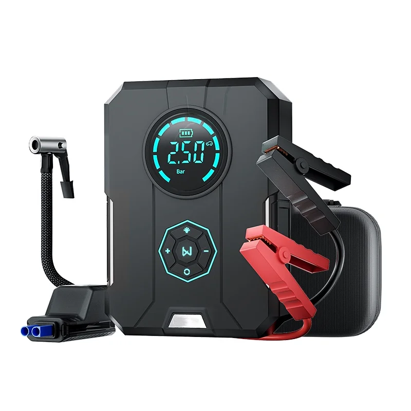 High Power Portable Lithium Battery Car Jump Starter Multi-Function ABS Air Pump With Power Bank