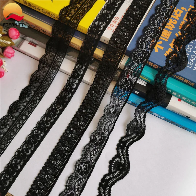 S1442 black lace trimmings 2.7-3.5cm wide can be sewn underwear garment lace Pakistan lace