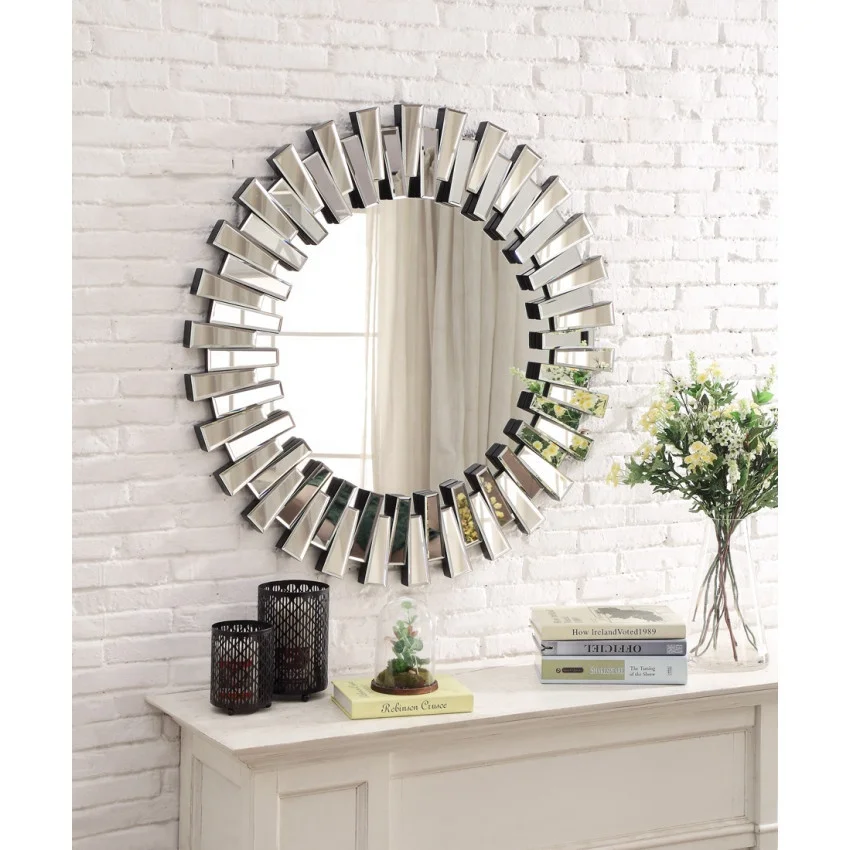 New arrival 3D sunburst round decorative wall mirror