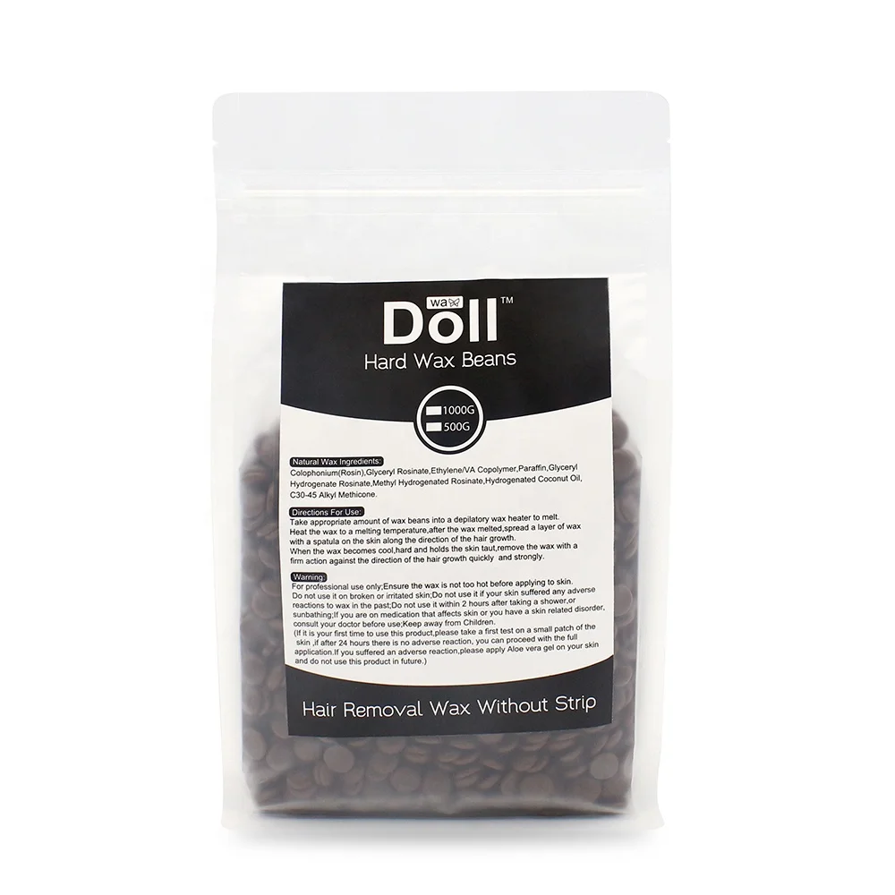 Doll Wax 500g Professional Hot Depilatory hard Wax Beans 10 Colors All Types depilatory Hard Wax Beans for hair removal