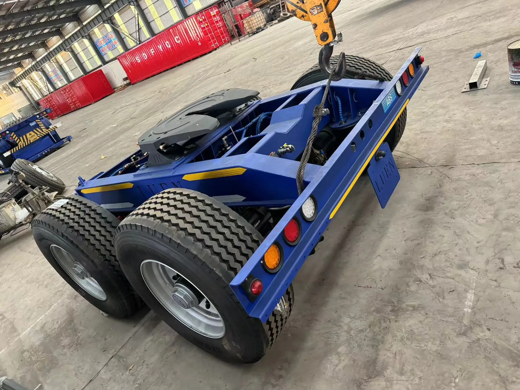 SHANDONG LUEN Tandem Axles Dolly Trailer 77.5inch Oil Lubracation ABS air Suspension with Lifting Double Brake Chamber T30/30