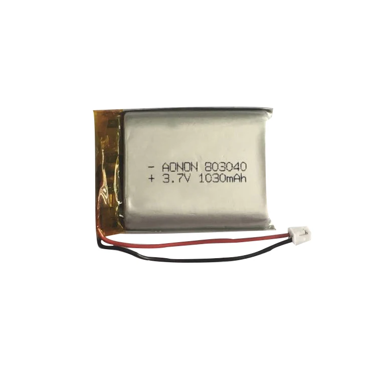 IEC62133 certification 803040 lithium polymer battery 3.7V1030mAh with CE/RoHS/MSDS/UN38.3