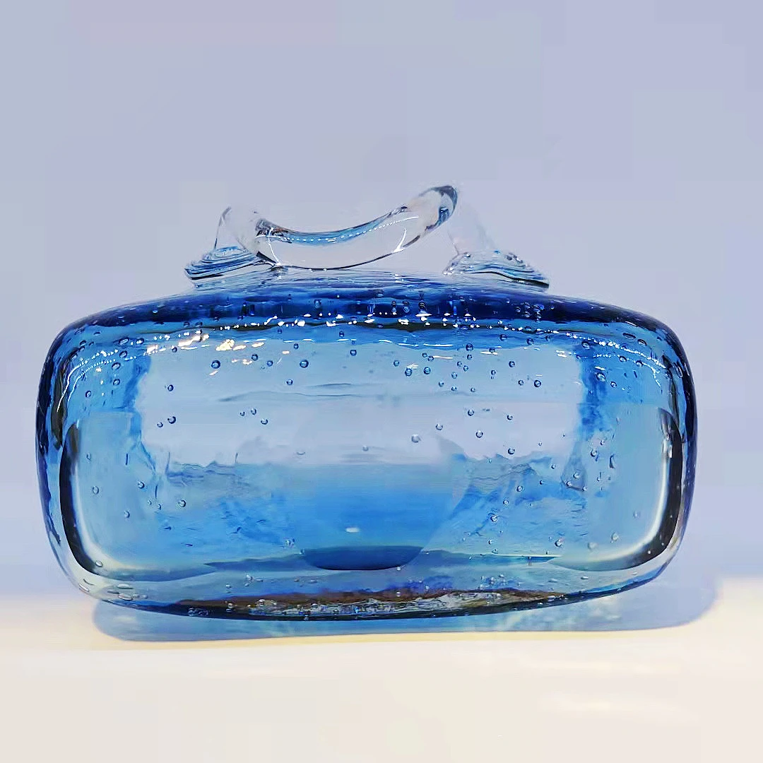 Handblown Murano glass vase bag shape vase creative home decoration