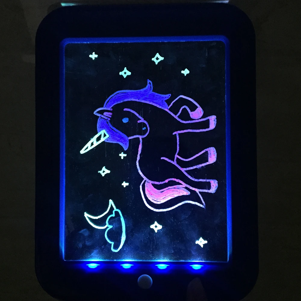 Hot sell Promotional Animation Smart Boards Children Clipboard Fluorescence LED Drawing Board Magic Pad With Light
