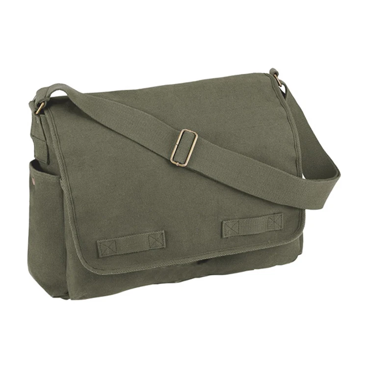 heavy canvas messenger bag with adjustable shoulder strap