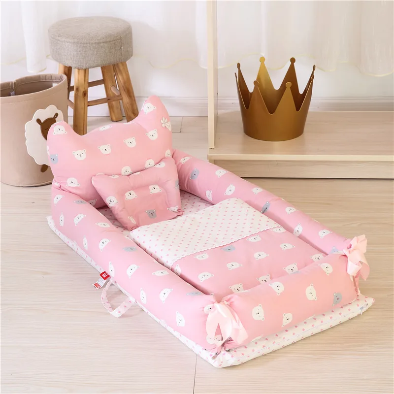 2021 Home Funiture Baby Nest Sleeping Bassinet Soft Cotton Breathable Removable Baby Travel Crib Baby Bed