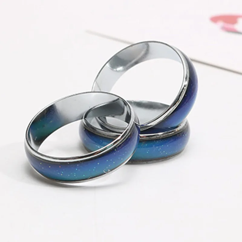 High Quality Available Mood Changing Color Rings Temperature Control Color Magnetic Rainbow Couple Ring