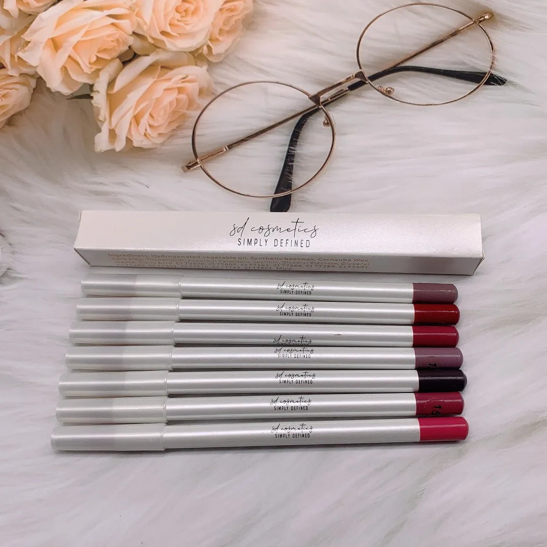 Wholesale low moq custom dark brown lip liner private label waterproof creamy lip liner pencil with no logo
