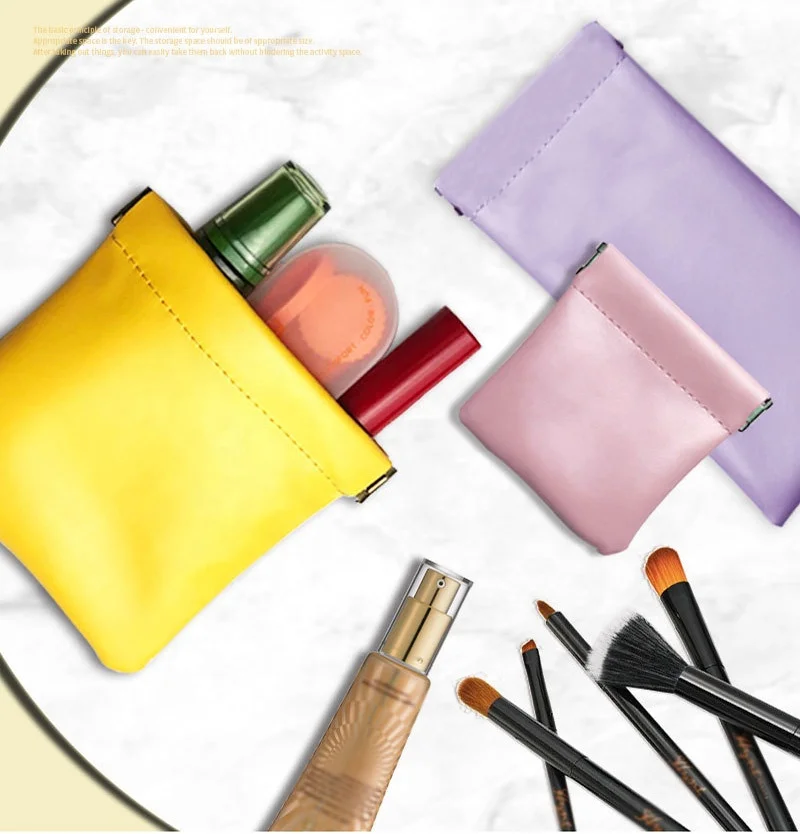 Портативный мини-кошелек для монет из ПУ кожи, Весенняя сумка для хранения наушников и губной помады