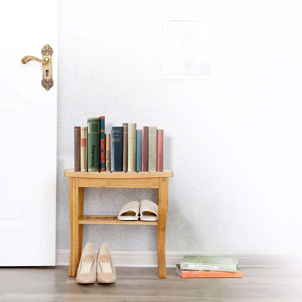 Bamboo Bathroom Shower Bench Bathtub Shower Chair Spa Bath Organizer Seat Stool