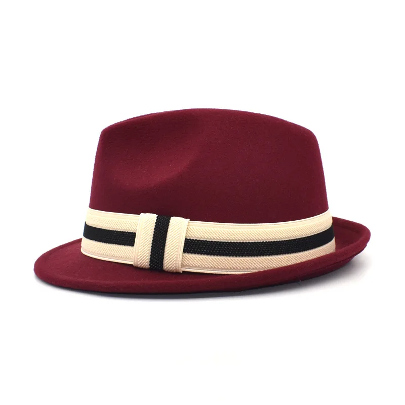 High Quality 12 Color Classic Stylish Unisex Wool Felt Trilby Hat Snap Brim Fedora Hat For Man