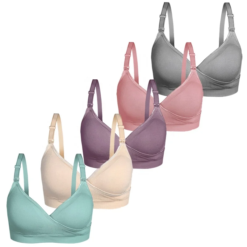 Front Cross Plus Size Pregnancy Sujetador De Lactancia Wireless Nursing Bra Seamless Maternity Bra For Breastfeeding Womens