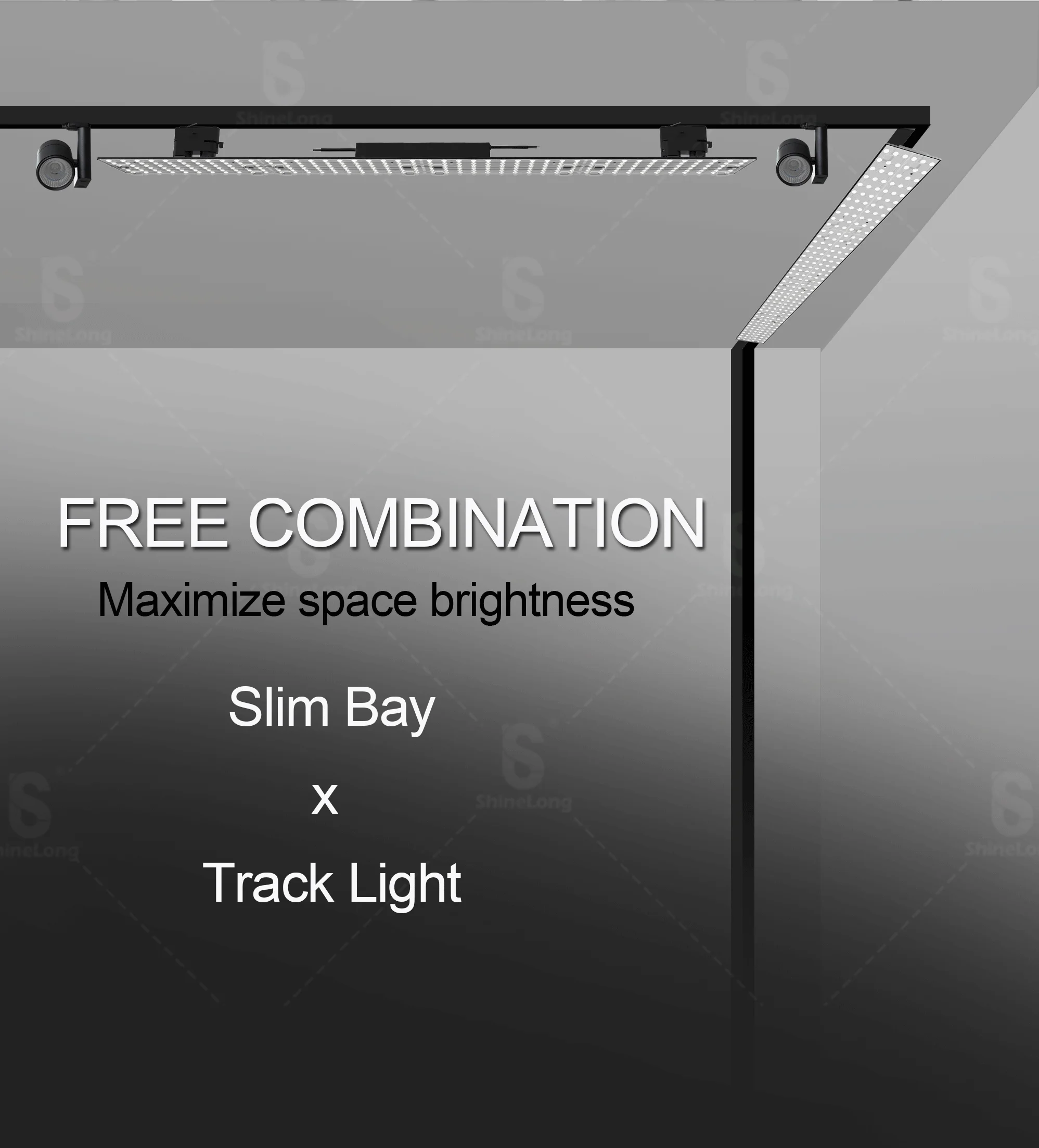 Upgraded 140lm/w LED Slim Bay Light  40w 60w 75w Ultra Slim Design 8.5mm UGR less 16 2ft 4ft 5ft for Store/Warehouse