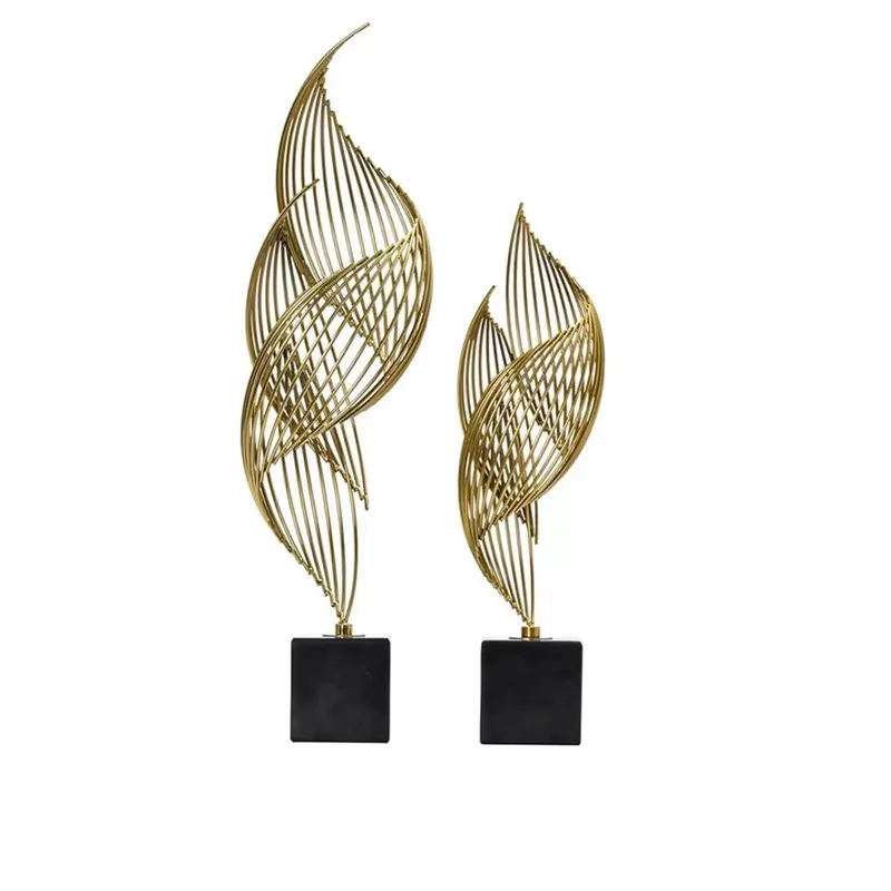 Светлые роскошные современные украшения для комнаты, металлический медный цвет, абстрактный модный дизайн, украшение для комнаты и стола, аксессуары