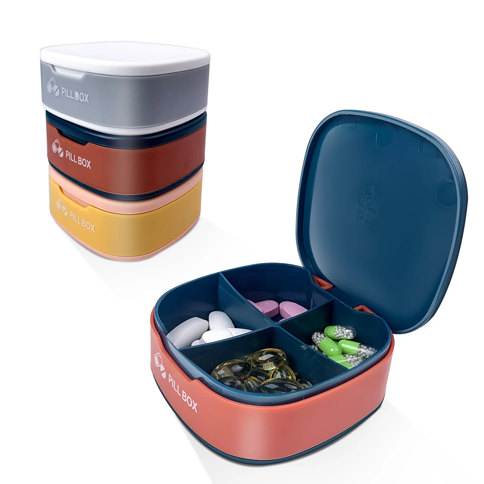 Travel Medicine Box Small Portable Flip Medicine Box Weekly Pill Case Eco Friendly Pill Box