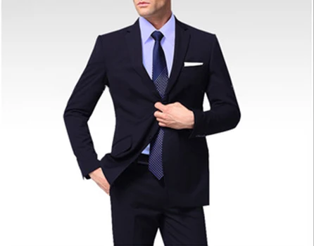 Высококачественный анти-усадочный анти-морщинистый антистатический элегантный черный офисный деловой костюм для успешного мужского владельца