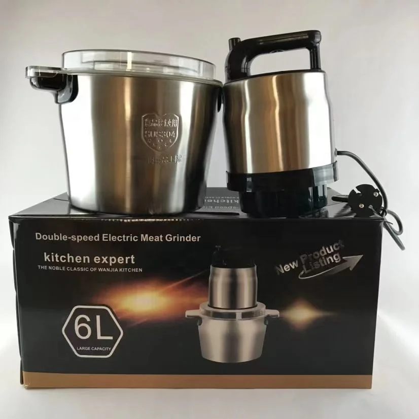6L 1000W Electric Meat Vegetable Fruit grinder Stainless Steel fufu machine blender for home