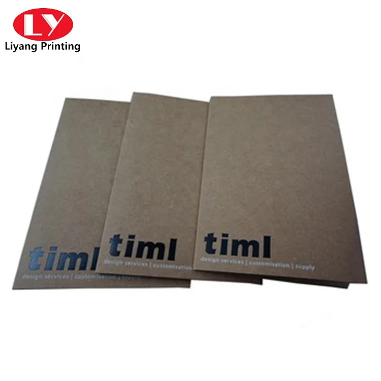 Пользовательская переработанная крафт-бумага, персонализированная папка для документов A5 A4 A3 с черным тиснением